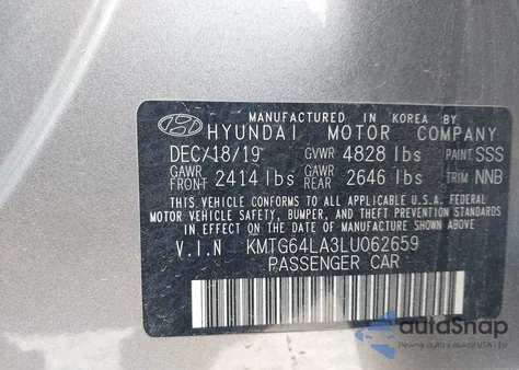 2020 Genesis G70 2.0T Awd from USA, damaged, VIN KMTG64LA3LU062659